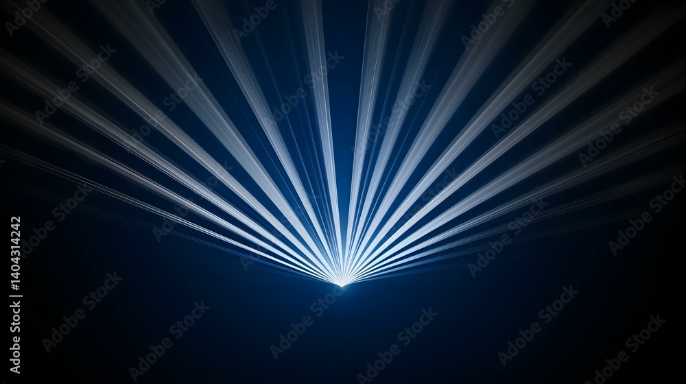 Poster the image shows a dark blue background with a bright, radiating light source emanating from the bott