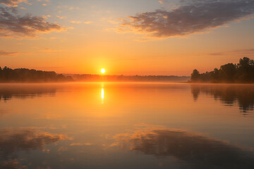 sunset over the river