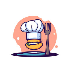 Chef�s hat with spoon and fork, design