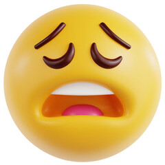 Weary Face 3D Ilustration