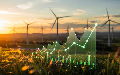 Wind Farm Energy Production with Financial Performance Graph