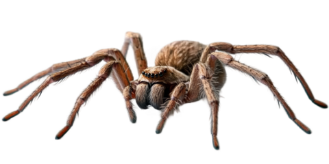 Realistic Photo of a Brown Spider Isolated on Transparent Background