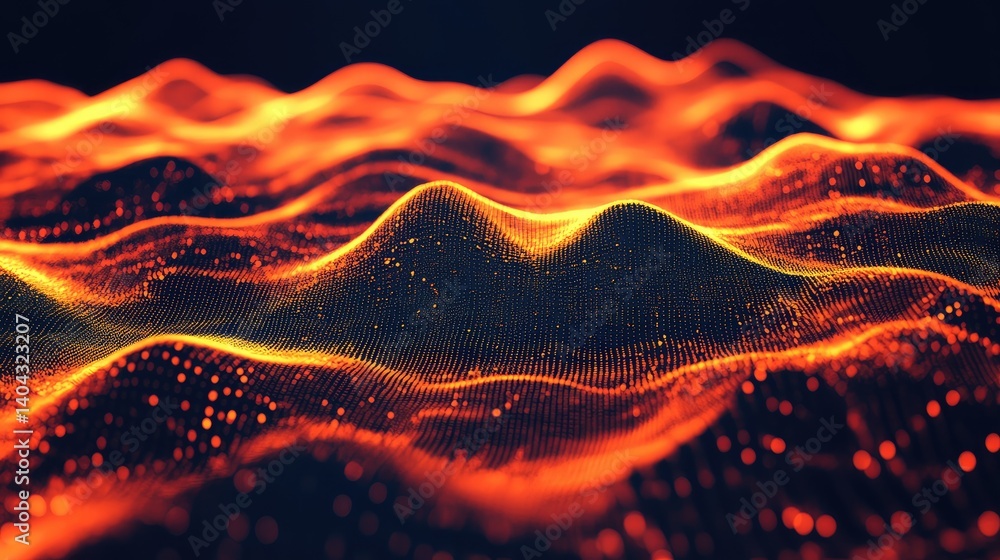 Poster d rendered digital space with abstract glowing lines and blank screen, perfect for inserting online 