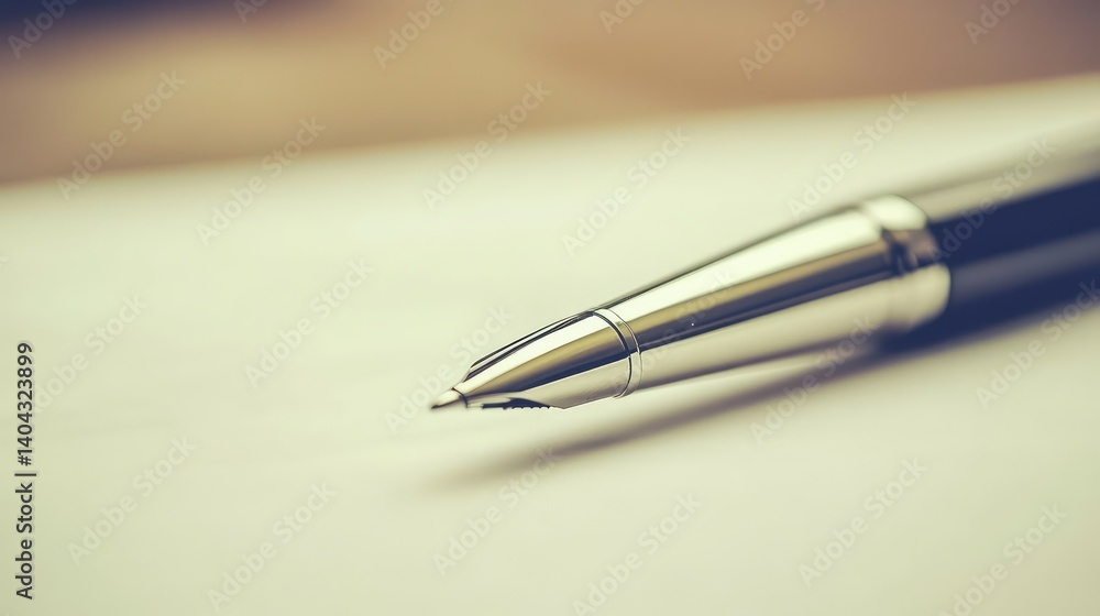 Aufkleber a clean workspace with a financial report and pen on a white surface, leaving space for adding conte
