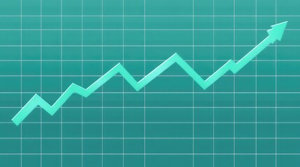 Naklejka premium A flat lay of a financial growth report with increasing trends, leaving room for adding copy about market analysis, investment opportunities, or asset management