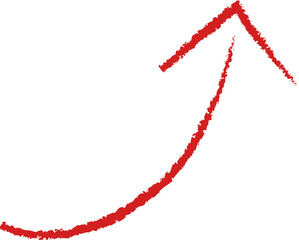 手書きの赤い上昇矢印