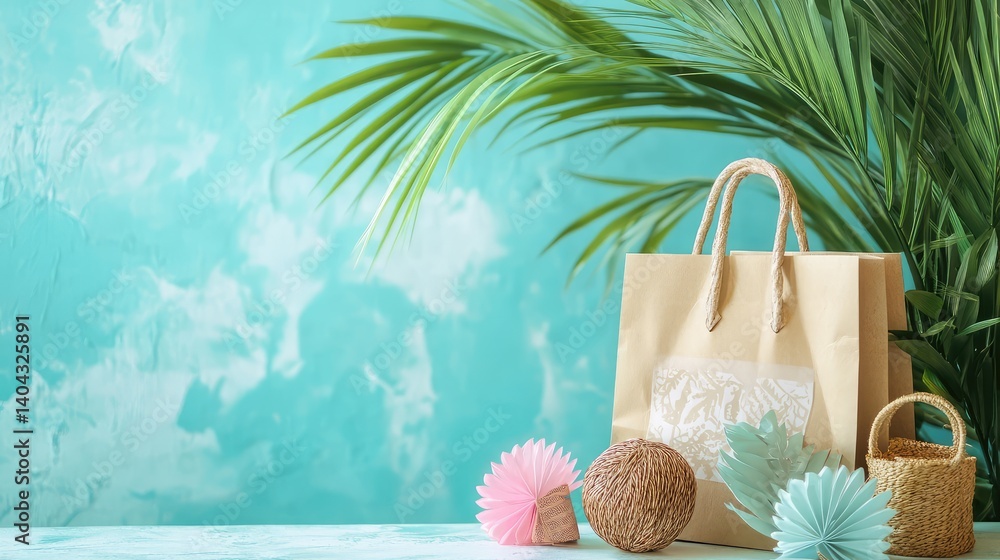 Poster close-up of a shopping website with product images and an empty space for promoting online store sal