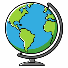 globe on white background