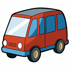 red bus isolated on white