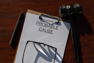 Threshold of Justice: Gavel and Probable Cause Document Display