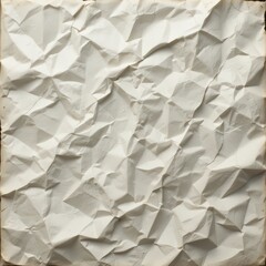 Fototapeta premium A crumpled piece of paper lies on a wooden surface, with several jagged, torn-off edges revealing its frayed texture. Scattered remnants hint at previous notes or sketches.