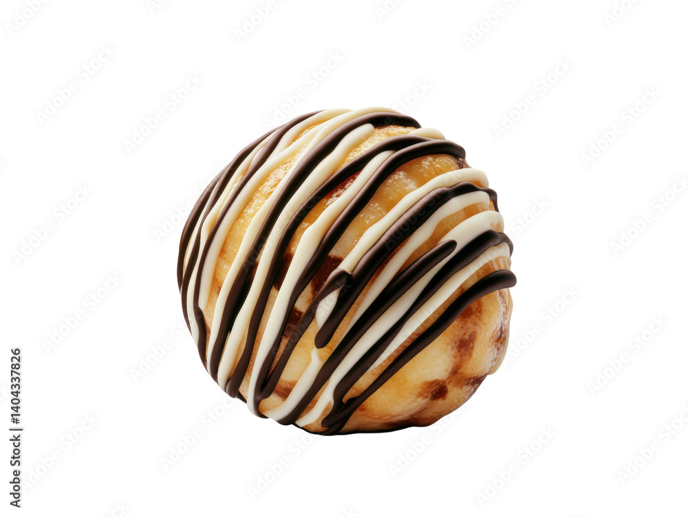 Poster irresistible donut topped generously with rich chocolate and creamy swirls for a decadent sweet trea