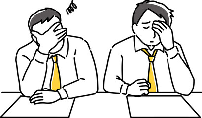 仕事で悩む2人の男性社員