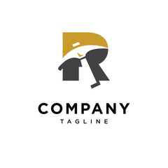 Letter R Mining Hammer Logo Icon Vector