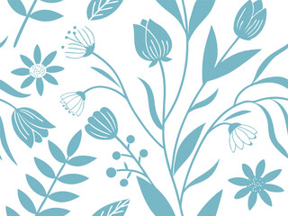 Botanical Floral Pattern – Elegant Blue Silhouette Seamless Nature Design
floral, botanical, leaves, silhouette, seamless, pattern, nature, elegant, plant, decorative