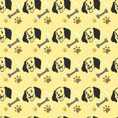 cute dog cartoon seamless pattern design