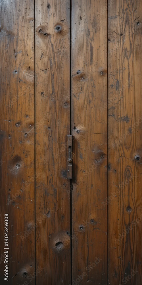 Poster a rustic wooden door features multiple irregular holes, showcasing its weathered texture and age. th