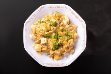 鶏ひき肉と豆腐のあんかけ丼