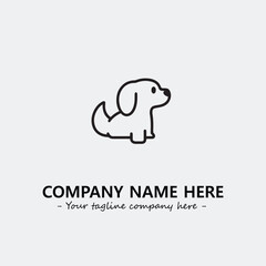 Dog illustration black and white for logo company vector image
