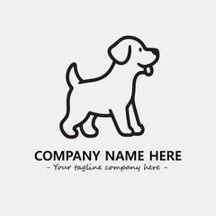 Dog illustration black and white for logo company vector image
