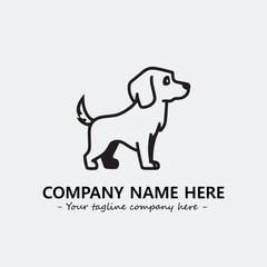 Dog illustration black and white for logo company vector image
