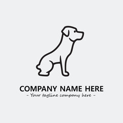 Dog illustration black and white for logo company vector image
