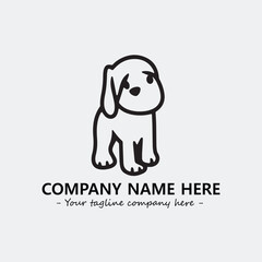 Dog illustration black and white for logo company vector image
