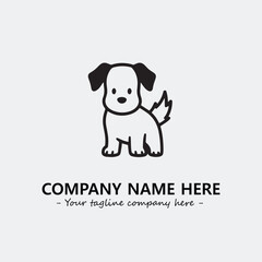 Dog illustration black and white for logo company vector image
