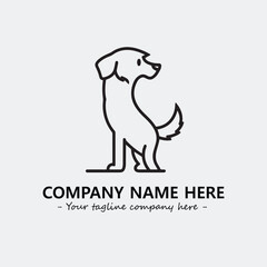 Dog illustration black and white for logo company vector image
