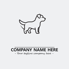 Dog illustration black and white for logo company vector image
