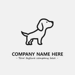 Dog illustration black and white for logo company vector image
