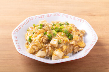 鶏ひき肉と豆腐のあんかけ丼