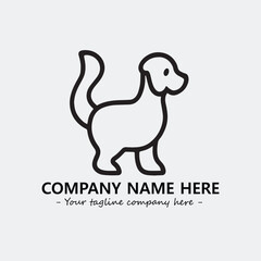 Dog illustration black and white for logo company vector image
