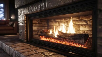 Obraz premium Create a cozy atmosphere with a fireplace on chilly days.