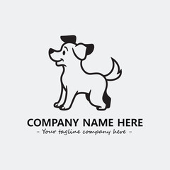 Dog illustration black and white for logo company vector image
