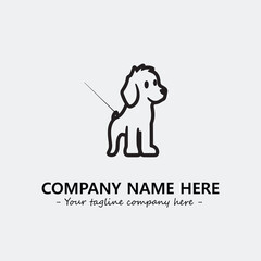 Dog illustration black and white for logo company vector image

