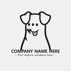 Dog illustration black and white for logo company vector image
