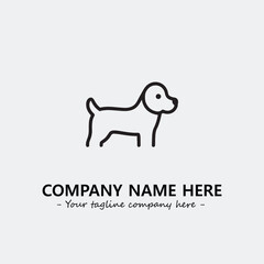 Dog illustration black and white for logo company vector image
