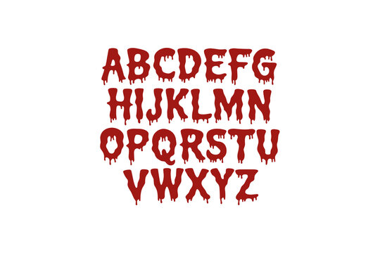 BloodDrip - Dripping Gothic Font Vector