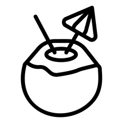 coconut drink Line Icon