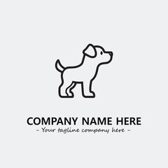 Dog illustration black and white for logo company vector image
