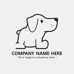 Dog illustration black and white for logo company vector image
