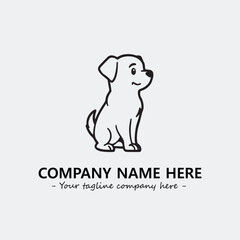 Dog illustration black and white for logo company vector image
