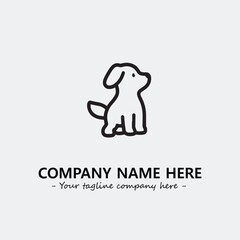 Dog illustration black and white for logo company vector image
