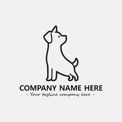 Dog illustration black and white for logo company vector image
