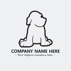 Dog illustration black and white for logo company vector image
