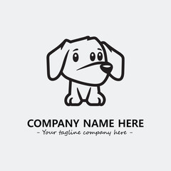 Dog illustration black and white for logo company vector image
