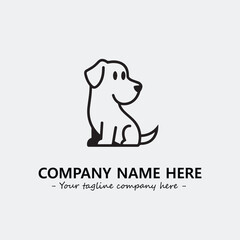 Obraz premium Dog illustration black and white for logo company vector image 