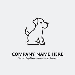 Dog illustration black and white for logo company vector image
