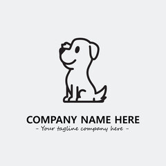 Dog illustration black and white for logo company vector image
